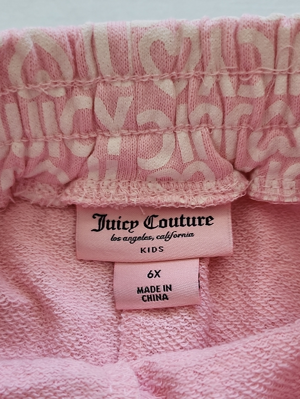 NWT Juicy Couture Kids Girl Pink Logo Flutter Sleeve Top & Shorts Set 6X - Picture 13 of 14
